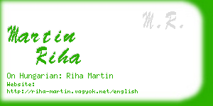 martin riha business card